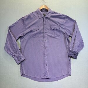 Michael Brandon Men's Purple Long Sleeve Button Up Flip Cuff Shirt Size XL